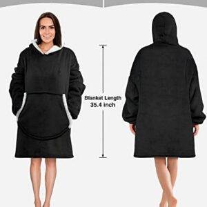 Wearable Blanket Super Warm and Cozy Fleece Sweatshirt Giant Blanket Hoodie for Women and Men, Large Front Pocket