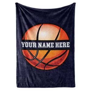 personalized basketball blanket | soft & warm athlete throw blanket | custom blanket for kids, adults | personalized blanket for couch, sofa, bedding | gift for birthday & christmas (fleece – 50x60)