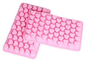 cy3lf silicone mini heart shape ice cube candy chocolate mold (pack of 2)