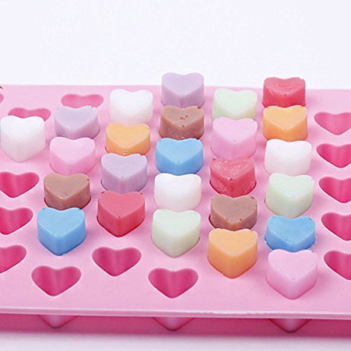 Cy3Lf Silicone Mini Heart Shape Ice Cube Candy Chocolate Mold (Pack of 2)