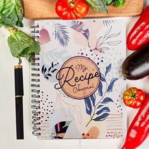 Performore My Recipe Journal 8.5” x 11” Spiral Bound Recipe Notebook, Blank Recipe Book to Write in your Own Recipes, Includes Pen and Slipcase with 100 Blank Pages