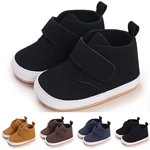 Lykmera Spring Autumn Children Baby Toddler Shoes Boys Girls Floor Sports Shoes Flat Bottom Non Slip High Hook Loop Shoes (Blue, 6-12 Months)