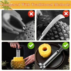 ZirrorYY Pineapple Corer and Slicer Tool-Food Grade Stainless Steel Pineapple Slicer with Sharp Pineapple Peeler Easy to Clean and Clean, Fruit Slicer, Kitchen