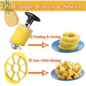 ZirrorYY Pineapple Corer and Slicer Tool-Food Grade Stainless Steel Pineapple Slicer with Sharp Pineapple Peeler Easy to Clean and Clean, Fruit Slicer, Kitchen