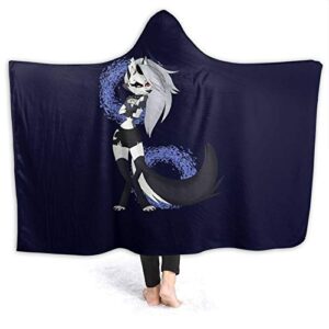 hooded blanket loona from helluva boss comfortable throw blankets for four seasons anti-pilling flannel wearable blanket suitable for sofa blankets for adults and children, bed blankets 60" x50