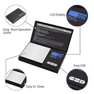 UNIWEIGH Gram Scale,200 gx0.01 g(7.05 oz x 0.001 oz) Digital Pocket Scale,Electronic Smart Weigh Scale,Portable Small Jewelry Scale Grams and Ounces,Mini Weed Scale with LCD Display,Tare