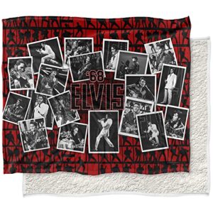 Elvis Presley Blanket, 50"x60", Comeback to 68 Silky Touch Sherpa Back Super Soft Throw Blanket