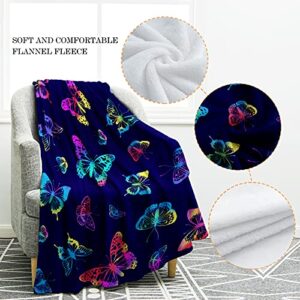 Jekeno Butterfly Flying Blanket Cozy Smooth Lightweight Soft Print Throw Blanket for Kid Adult Gift 50"x60"