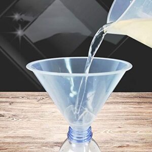 20Pcs Plastic Funnels Set, 4.7 Inch Wide Mouth Clear Plastic Funnels for Filling Water Bottles, Multipurpose Large Funnel with Long Reaching Spout for Liquid, Spices, Powder, Lotion, Oils, Perfume