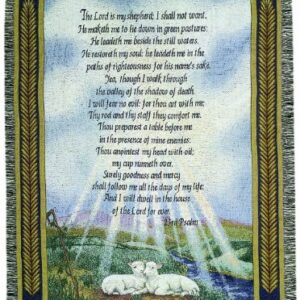 Manual 50 x 60-Inch Tapestry Throw, 23rd Psalm The Lord Is My Shepherd