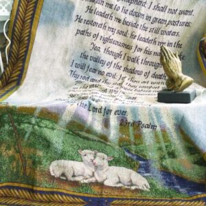 Manual 50 x 60-Inch Tapestry Throw, 23rd Psalm The Lord Is My Shepherd