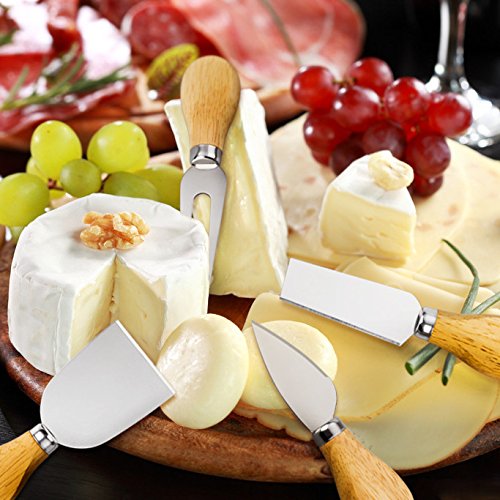 YXChome 4 Cheese Knives Set-Mini Knife, Butter Knife & Fork