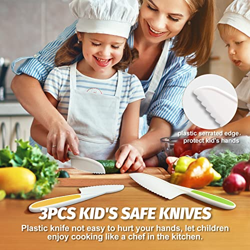 TICWELL Knife Set, 23 Pieces German Stainless Kitchen Knife Block Sets Include 3 PCS Toddler Kitchen Accessories,Black