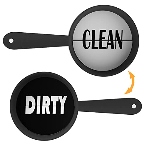 Dishwasher Clean Dirty Sign Magnet Free, Pan Design ø3.2 Clean Dirty Sign for Dishwasher with Removable Double Sided Sticker by SOOOEC