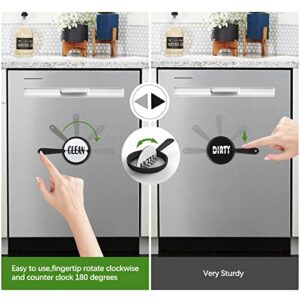 Dishwasher Clean Dirty Sign Magnet Free, Pan Design ø3.2 Clean Dirty Sign for Dishwasher with Removable Double Sided Sticker by SOOOEC