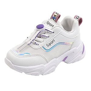 toddler kids baby boys girls sports shoes mesh breathable infant soft sneaker shoes running shoes walking shoes (purple, 3-3.5 years little kid)