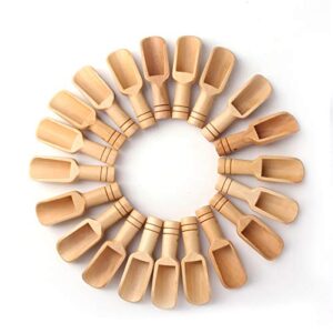 sansheng small wooden scoops, little wooden spoons for jars/bath salts(12pcs)3 inches long