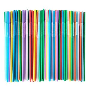 300 pcs flexible colorful disposable plastic bendable drinking bendable straws, 10.4" long and 0.23'' diameter