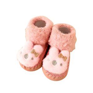 lykmera autumn winter comfortable baby toddler shoes cartoon children cotton warm breathable non slip floor walking shoes (pink, 12-18 months)