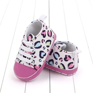 Lykmera Infant Toddler Shoes Sneaker Bow Glitter Sequins Non Slip Breathable Princess Shoes Baby Girls Sports Walking Shoes (Hot Pink, 0 Months)