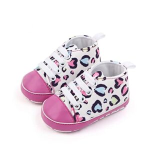 Lykmera Infant Toddler Shoes Sneaker Bow Glitter Sequins Non Slip Breathable Princess Shoes Baby Girls Sports Walking Shoes (Hot Pink, 0 Months)