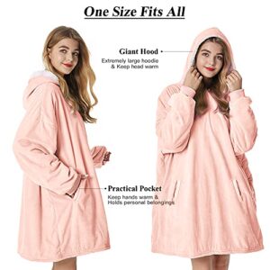 Felicigeely Blanket Sweatshirt,Oversized Fleecehug Hoodie Wearable Blanket,Soft Warm Comfortable Giant Front Pocket for Adults Men Women Teens Friends(2 PCS)