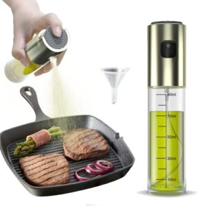 uxoai oil sprayer for cooking, olive oil sprayer mister, 100ml olive oil spray bottle, air fryer vegetable vinegar oil portable mini kitchen gadgets for baking, salad, grilling, bbq, roasting