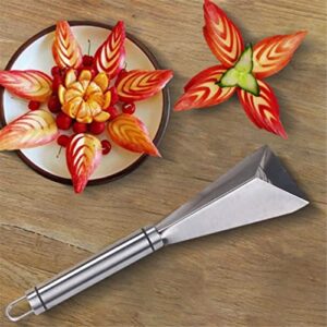 Stainless Steel Fruit Carving Knife,Antislip Engraving Blades Kitchen Accessories,Triangular Shape Vegetable Knife Slicer,DIY Food Carving Mold for Home Kitchen