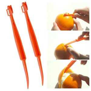 minjie 2 pcs orange peeler tool citrus peeler in bright orange color - replaces tupperware peeler bright orange