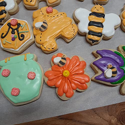 Bee Cookie Cutters Set-3 Inches-7 Piece-Bee, Beehive, Flower, Honeycomb and Honey Jar Stainless Steel Cookie Biscuit Cookie Cutters Molds for Honey Bee Party Decoration Favor
