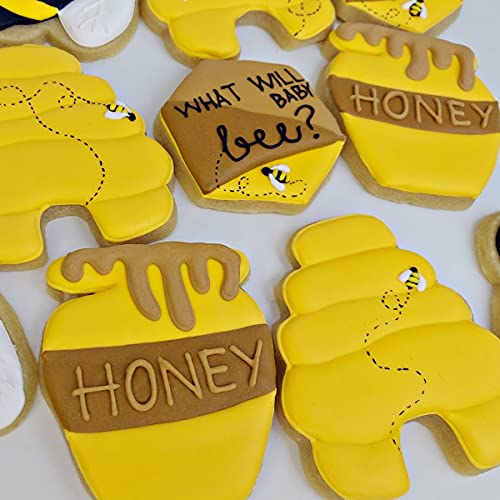 Bee Cookie Cutters Set-3 Inches-7 Piece-Bee, Beehive, Flower, Honeycomb and Honey Jar Stainless Steel Cookie Biscuit Cookie Cutters Molds for Honey Bee Party Decoration Favor