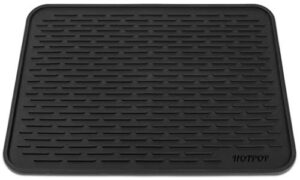 hotpop xxl 24"x18" large black silicone dish drying mat & trivet - dishwasher safe, heat resistant, eco-friendly - rubber dish drying mat, silicone dish mat for kitchen counter (24x18 inches)