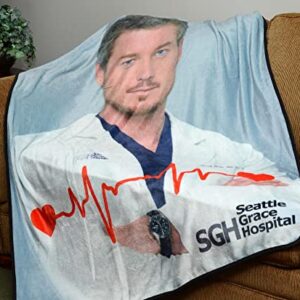 Surreal Entertainment Grey's Anatomy McSteamy Plush Fleece Throw Blanket | Super Soft Decorative Cover For Sofa And Bed, Cozy Home Decor Room Essentials | 45 x 60 Inches, Blue, One Size