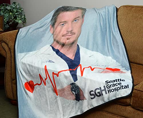 Surreal Entertainment Grey's Anatomy McSteamy Plush Fleece Throw Blanket | Super Soft Decorative Cover For Sofa And Bed, Cozy Home Decor Room Essentials | 45 x 60 Inches, Blue, One Size