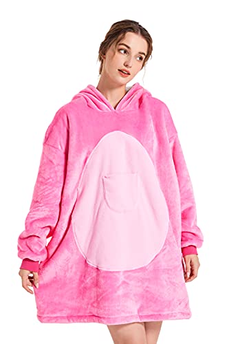 Oversized Hoodie Blanket For Women Animal Sweatshirt hooded for Adults Wearable Blanket with Front Pocket Pouch(One Size)