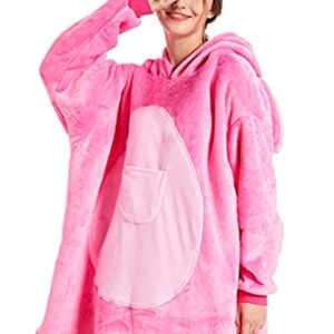 Oversized Hoodie Blanket For Women Animal Sweatshirt hooded for Adults Wearable Blanket with Front Pocket Pouch(One Size)