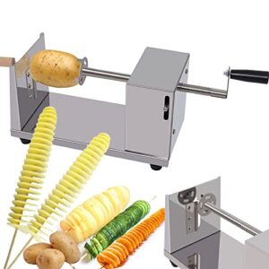 twisted potato slicer, cortador de papas en espiral tornado curly fry cutter with stainless steel skewers, manual spiral french fries cucumbers carrots diy bbq slicer with reusable stick