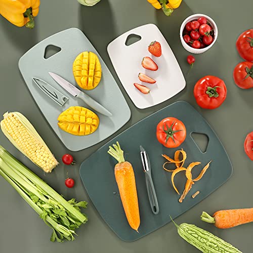 Plastic Cutting Boards for Kitchen, 5 Pieces Dishwasher Safe Cutting Board Set, Durable, Non-Slip, BPA-Free Cutting Board, Knife Friendly Chopping Board, Perfect For Meat, Vegetables, Fruits