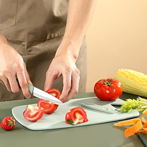 Plastic Cutting Boards for Kitchen, 5 Pieces Dishwasher Safe Cutting Board Set, Durable, Non-Slip, BPA-Free Cutting Board, Knife Friendly Chopping Board, Perfect For Meat, Vegetables, Fruits