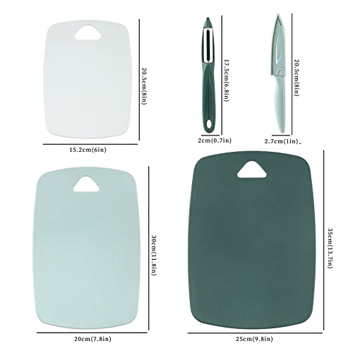 Plastic Cutting Boards for Kitchen, 5 Pieces Dishwasher Safe Cutting Board Set, Durable, Non-Slip, BPA-Free Cutting Board, Knife Friendly Chopping Board, Perfect For Meat, Vegetables, Fruits