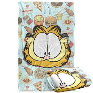 Garfield Blanket, 36"x58", Cat Food Silky Touch Sherpa Back Super Soft Throw