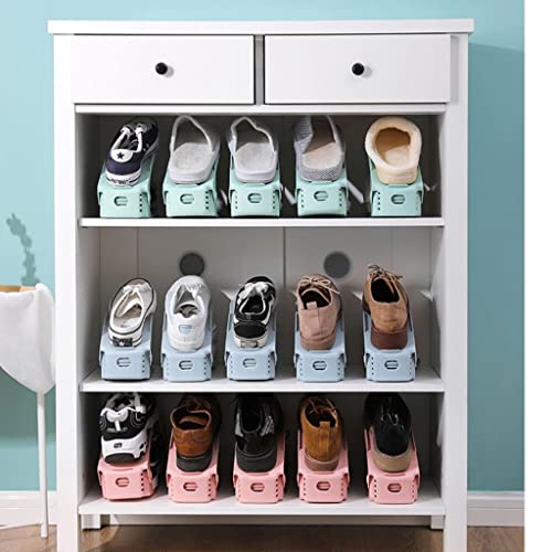 LUVADU ZCX Shoe Slots Organizer Pack of 12, Adjustable 3 Level Shoe Slots Organizer Double Deck Shoe Rack Holder Shoe Racks (Color : C)