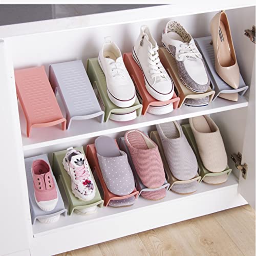 LUVADU ZCX Shoe Slots Organizer Non-Slip Shoe Slots Double Layer Shoe Rack Organizer Holder Shoe Stacker Space Saver Shoe Racks (Color : B)