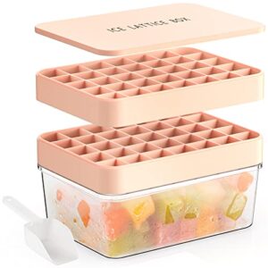 zdpmk ice cube trays with lid and bin, upgraded 70 grids square silicone ice cube trays molds for freezer easy release spill-resistant cover, for whiskey cocktail chilling drinks coffee bpa free