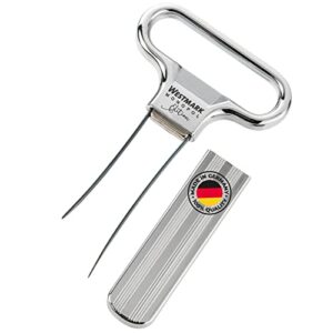 monopol westmark germany steel two-prong cork puller with cover (silver satin)