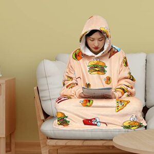 Queen Hero Oversized Wearable Blanket Hoodie for Adult,Super Warm Comfortable Sherpa Fleece Sweatshirts Thick