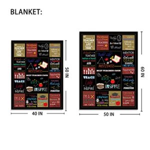 Teacher Gifts Blanket Soft Flannel Blanket Teacher Appreciation Throw Blanket Retirement Teachers' Day Gift for Teachers Women Men…(50x60in)