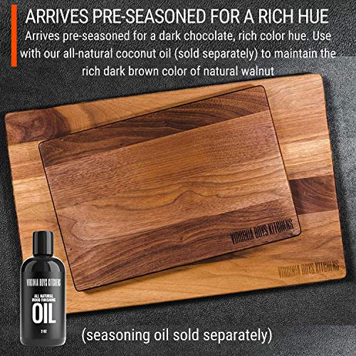 Made in USA Walnut Wood Cutting Board by Virginia Boys Kitchens - Butcher Block made from Sustainable Hardwood (17x11)