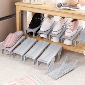 LUVADU ZCX Shoe Slots Organizer 10 PCS Shoe Racks,Shoe Slots Organizer Space Saver,Double Layer Rack Household Shoe Racks