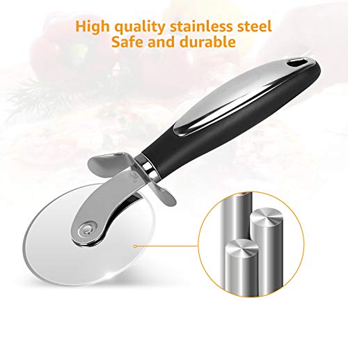 Pizza Cutter Wheel - Premium Kitchen Pizza Cutter - Super Sharp and Easy to Clean Pizza Slicer, Pizza Wheel, Cortador De Pizza, Black